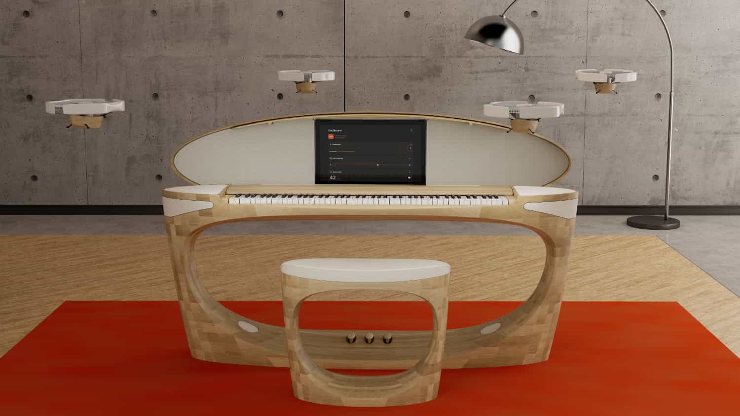 Roland | Футуристичный концепт пианино с дронами на 50-летие