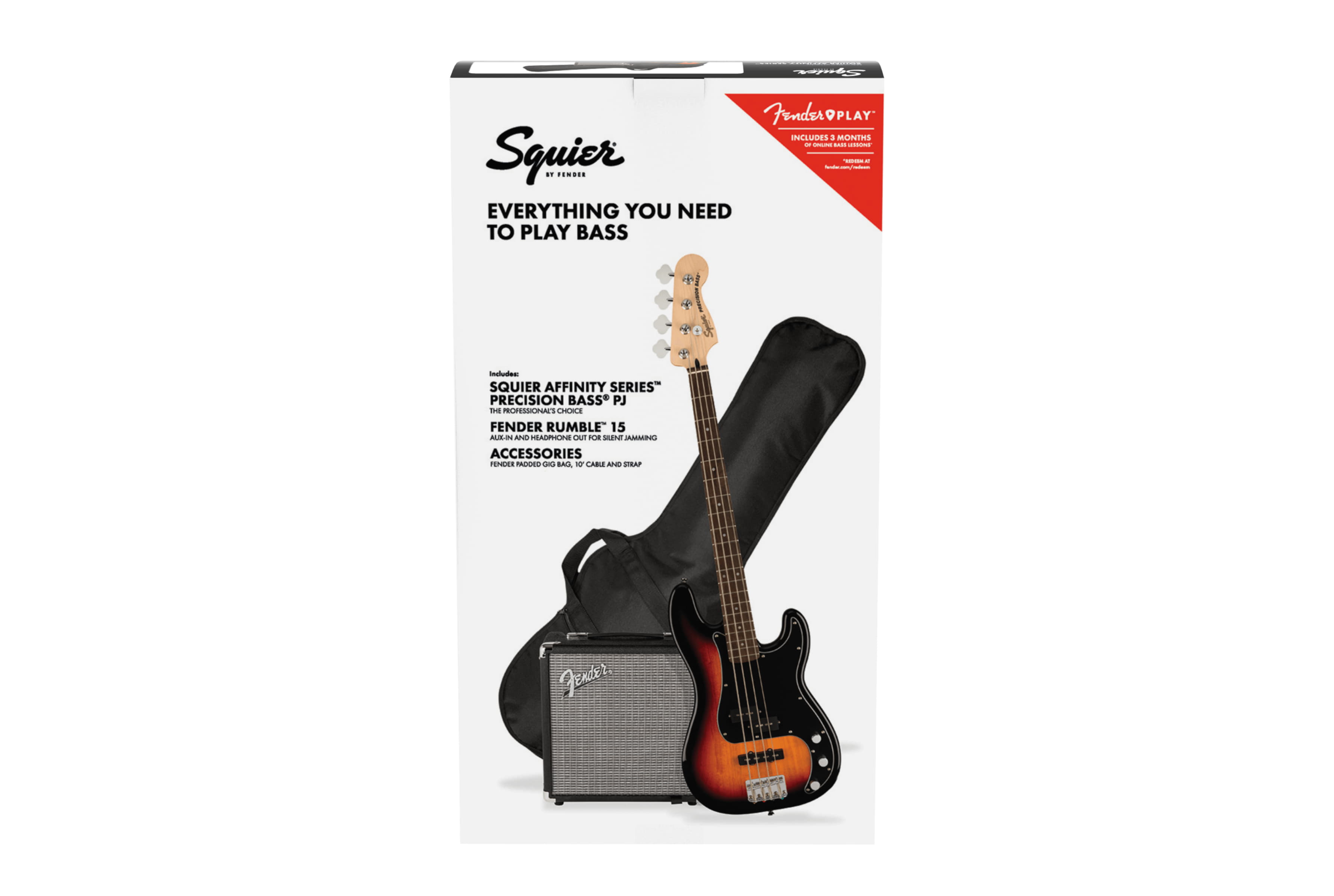 Fender Squier Affinity 2021 Precision Bass PJ Pack LRL 3-Color Sunburst по цене 57 200 ₽