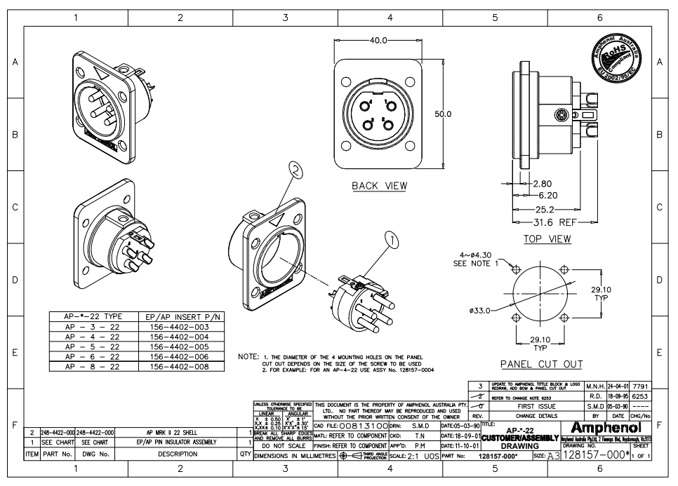 Amphenol AP622 по цене 962 ₽