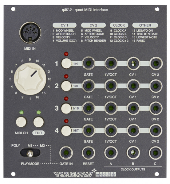 Vermona Modular qMI 2 – Quad MIDI Interface по цене 43 010 ₽