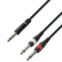 Adam Hall Cables K3 YVPP 0100 - Audio Cable 6.3 mm Jack stereo to 2 x 6.3 mm Jack mono 1 m по цене 400 ₽