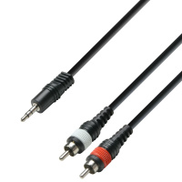 Adam Hall Cables K3 YWCC 0100 - Audio Cable 3.5 mm Jack stereo to 2 x RCA male 1 m