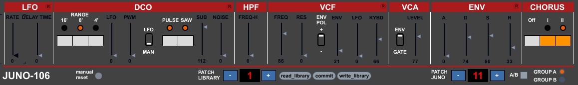 JunoControl - MAX 4 Live Roland JUNO-106 Editor JunoControl - MAX 4 Live Roland JUNO-106 Editor