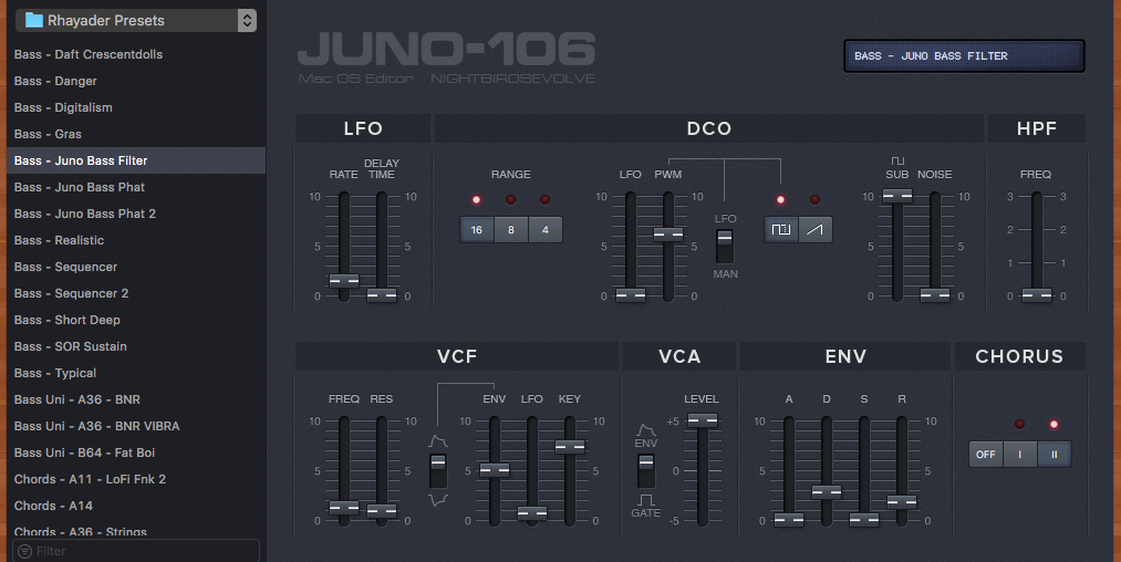 Редактор Juno-106 от Night Birds Evolve Редактор Juno-106 от Night Birds Evolve