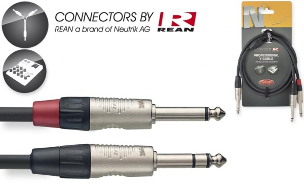 STAGG NYC3/PS2PR Кабель Stereo Jack 1/4 - 2 x Mono Jack 1/4 по цене 1 600 ₽