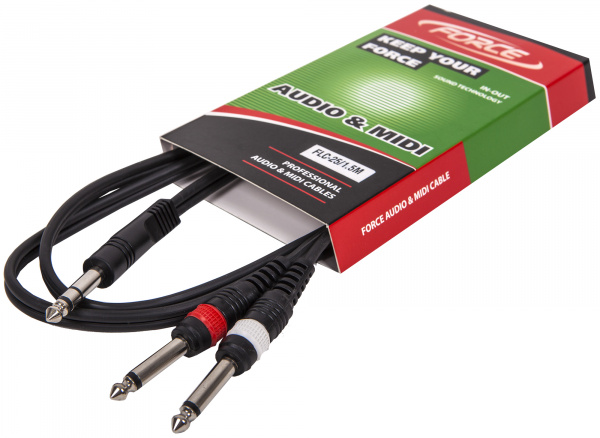 FORCE FLC-25/1.5 Кабель 2 x Jack Mono - Jack Stereo по цене 400 ₽