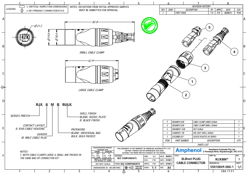 Amphenol RJX8M по цене 750 ₽