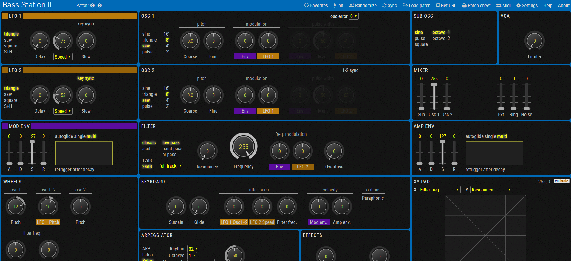 WEB Editor Bass Station 2 WEB Editor Bass Station 2