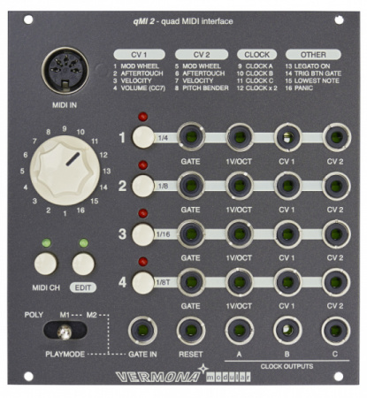 Vermona Modular qMI 2 – Quad MIDI Interface по цене 43 010 ₽