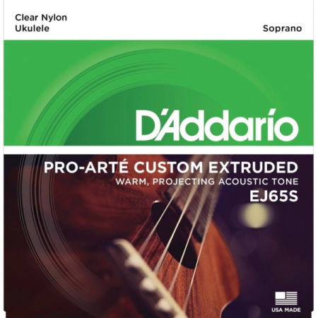 D'Addario EJ65S Pro-Arte Custom Extruded Ukulele, Soprano по цене 460.00 ₽