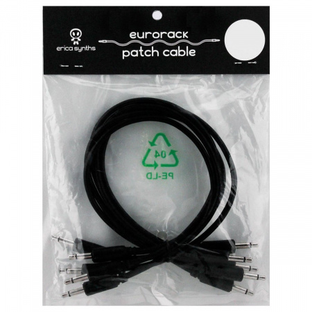 Erica Synths Eurorack Patch Cables 60cm, 5 Pcs Black по цене 1 150 ₽